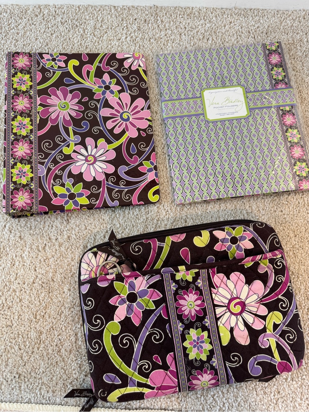 Discontinued Vera Bradley Purple Punch Folder & Tablet case